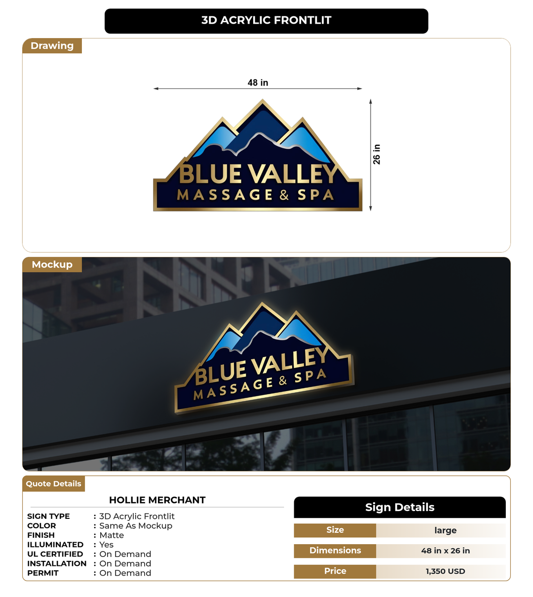 CUSTOM MOCKUP SIGN FOR Hollie Merchant