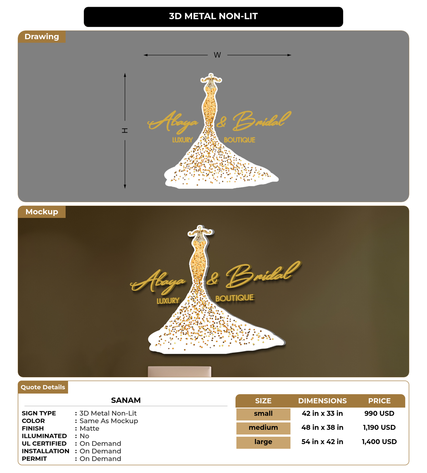 CUSTOM MOCKUP SIGN FOR Sanam