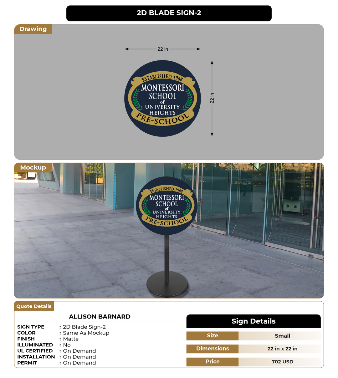 CUSTOM MOCKUP SIGN FOR Allison Barnard