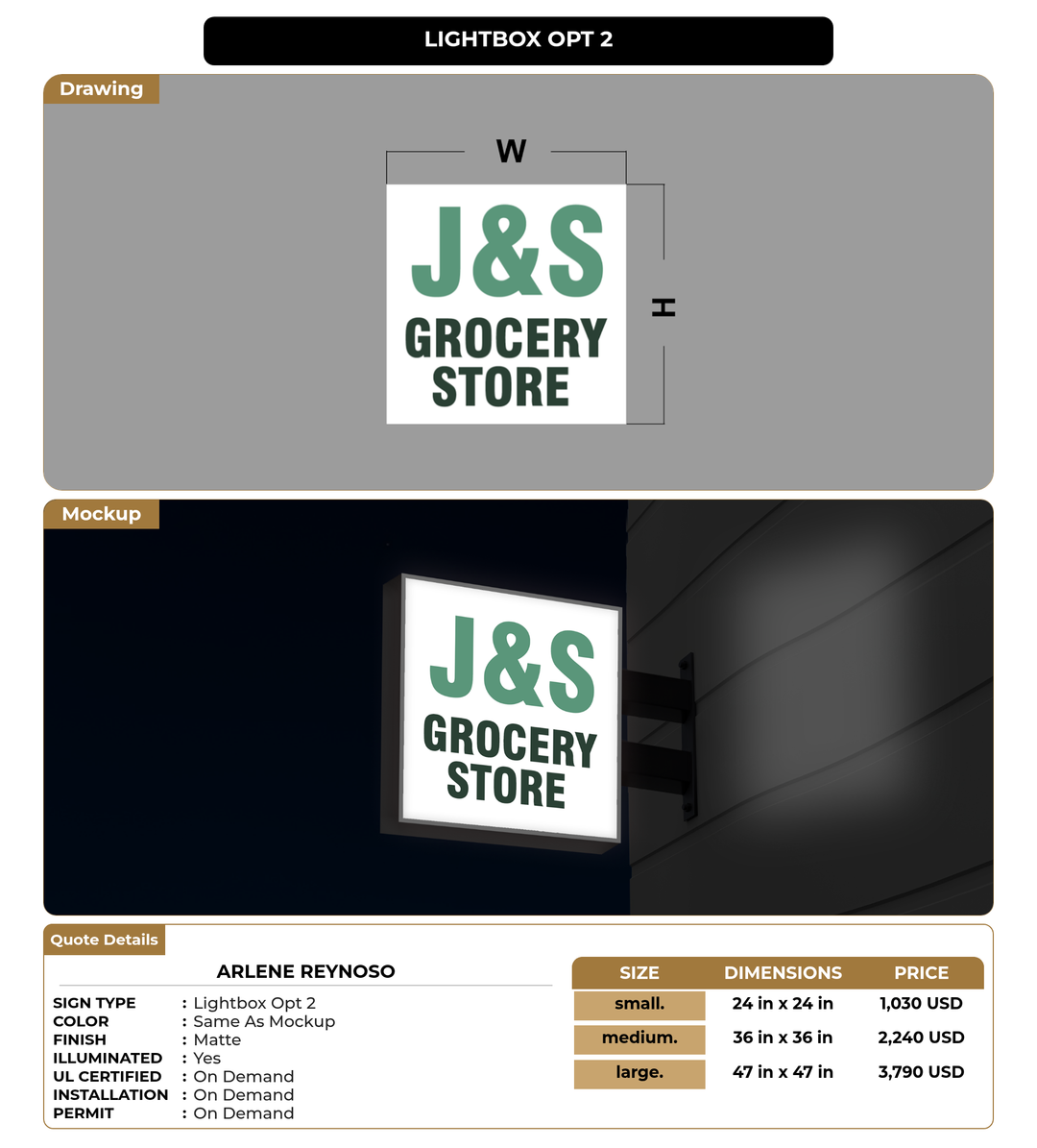 CUSTOM MOCKUP SIGN FOR Arlene  Reynoso