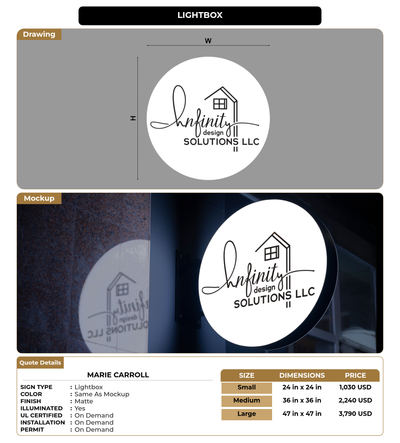CUSTOM MOCKUP SIGN FOR Marie carroll