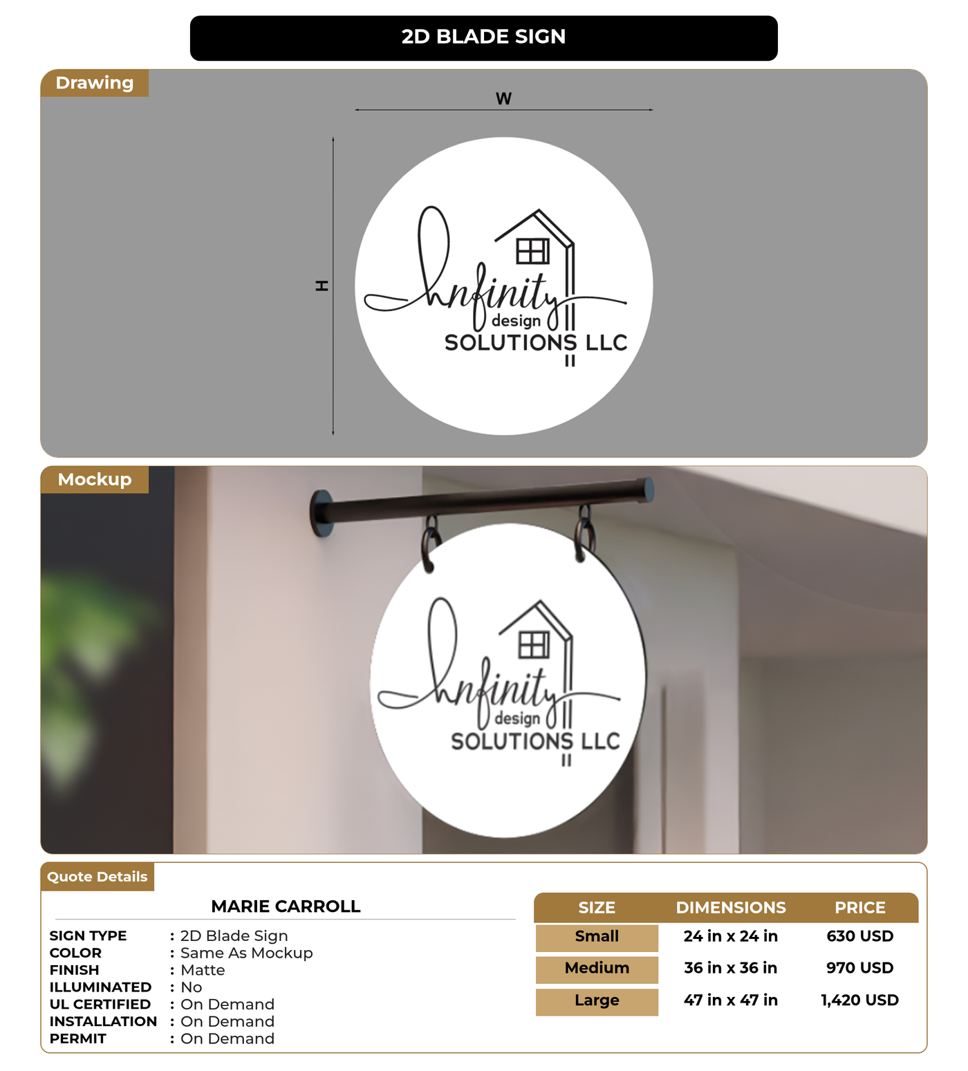 CUSTOM MOCKUP SIGN FOR Marie carroll