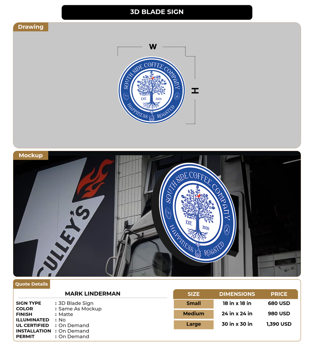 CUSTOM MOCKUP SIGN FOR Mark Linderman