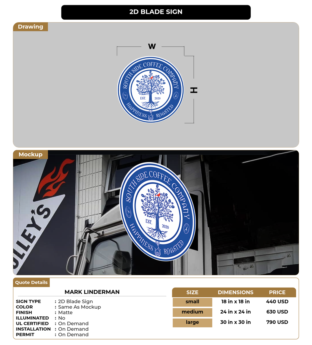CUSTOM MOCKUP SIGN FOR Mark Linderman