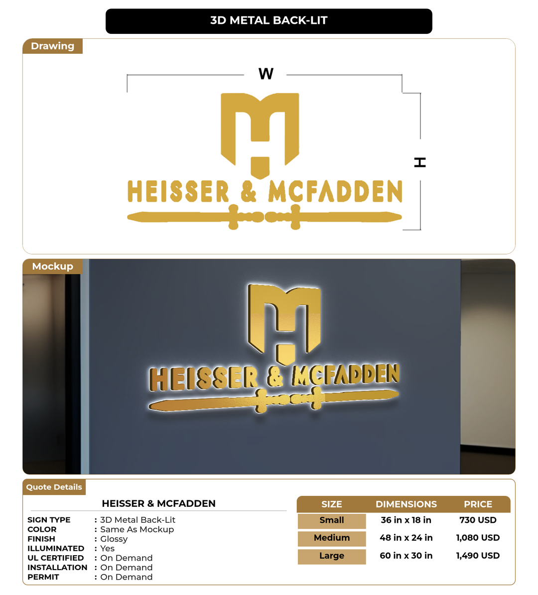 CUSTOM MOCKUP SIGN FOR Heisser & McFadden