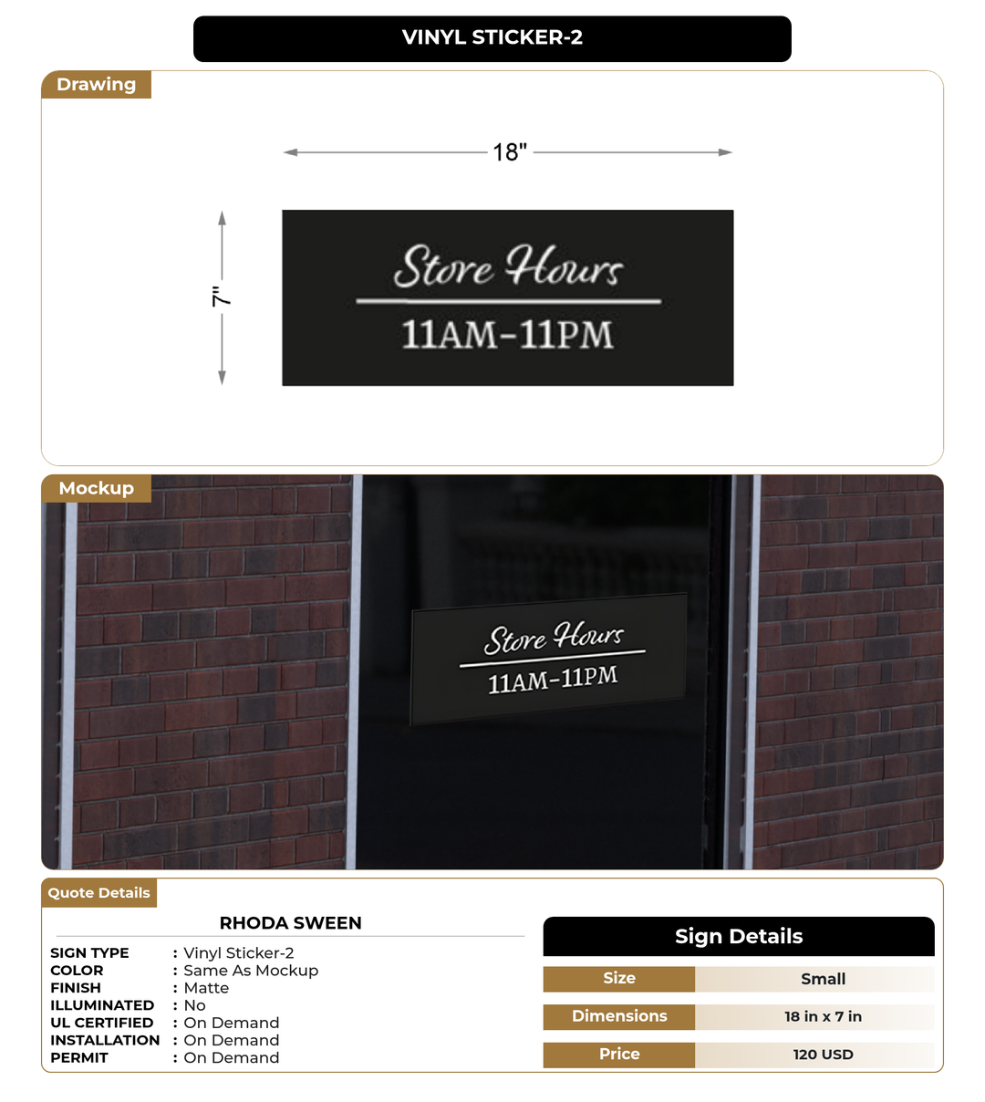 CUSTOM MOCKUP SIGN FOR Rhoda Sween