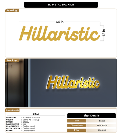 CUSTOM MOCKUP SIGN FOR Billy