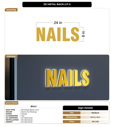 CUSTOM MOCKUP SIGN FOR Billy