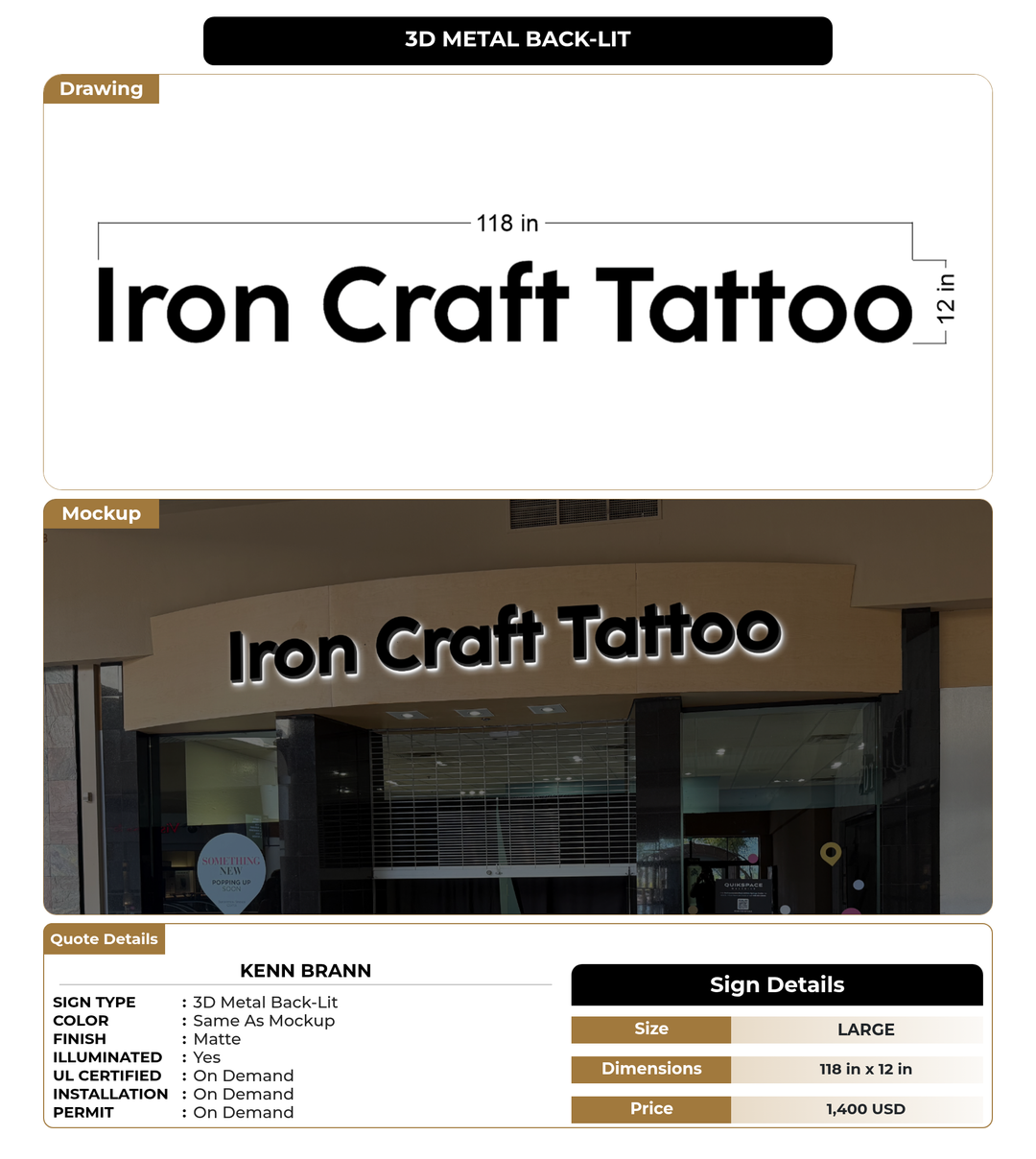 CUSTOM MOCKUP SIGN FOR Kenn  Brann