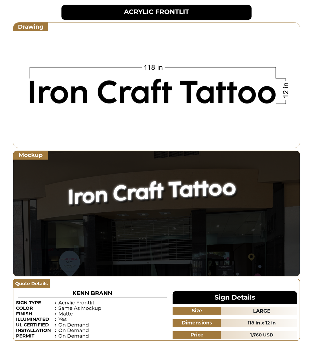 CUSTOM MOCKUP SIGN FOR Kenn  Brann