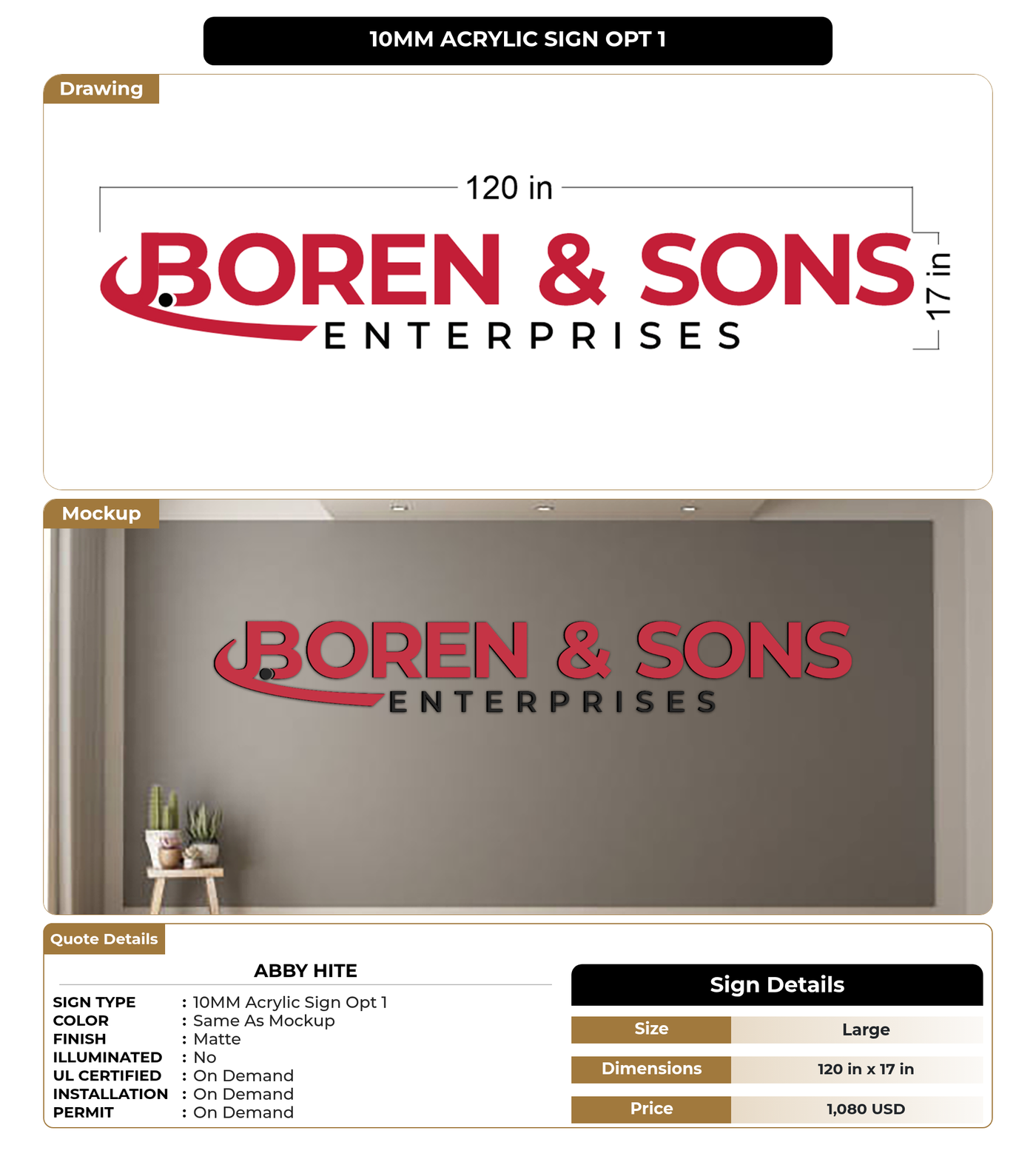 CUSTOM MOCKUP SIGN FOR Abby Hite