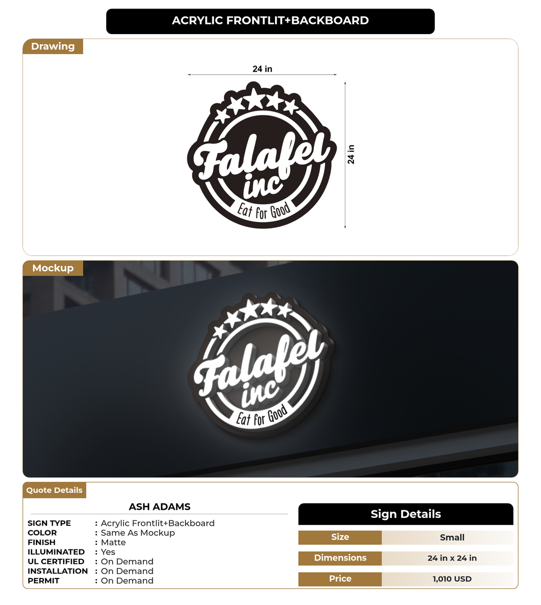 CUSTOM MOCKUP SIGN FOR Ash Adams