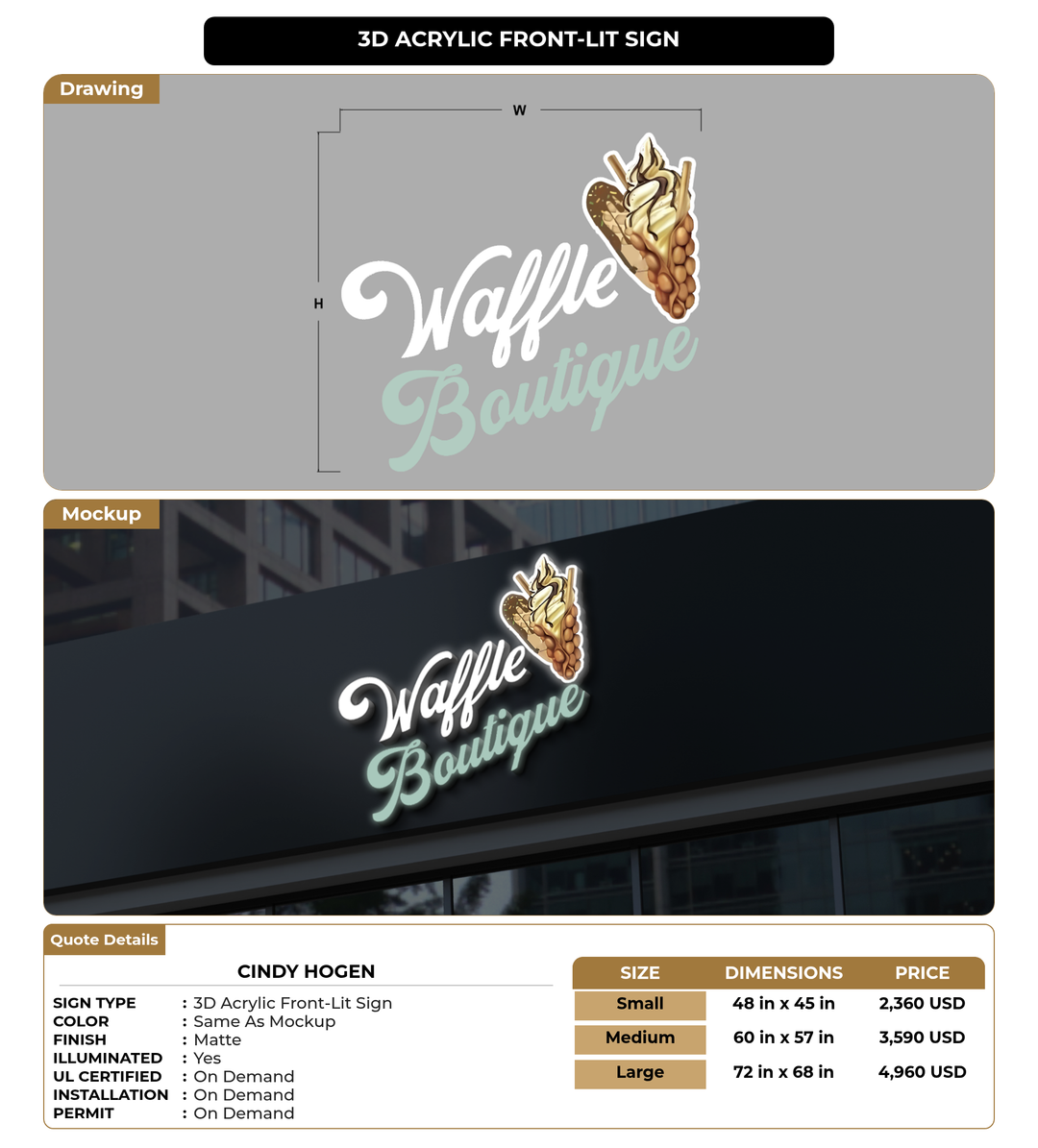 CUSTOM MOCKUP SIGN FOR Cindy Hogen