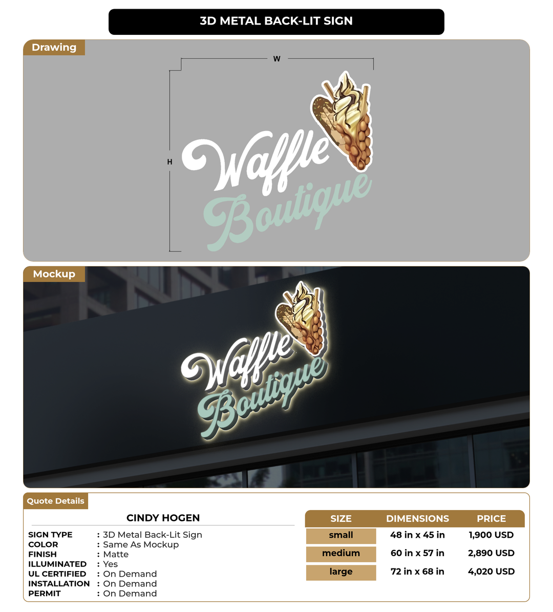 CUSTOM MOCKUP SIGN FOR Cindy Hogen