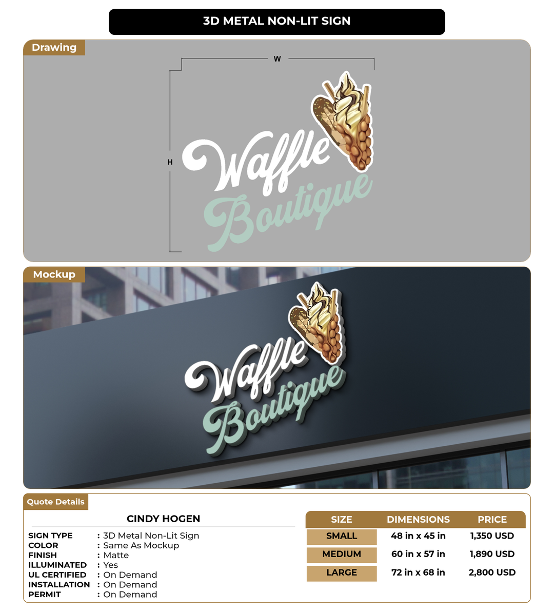 CUSTOM MOCKUP SIGN FOR Cindy Hogen