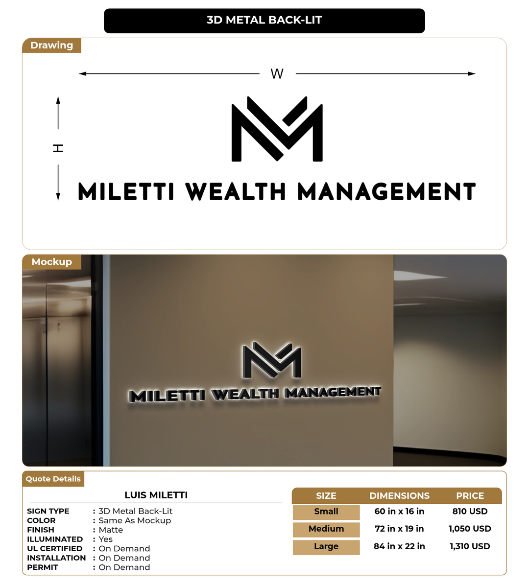 CUSTOM MOCKUP SIGN FOR Luis Miletti