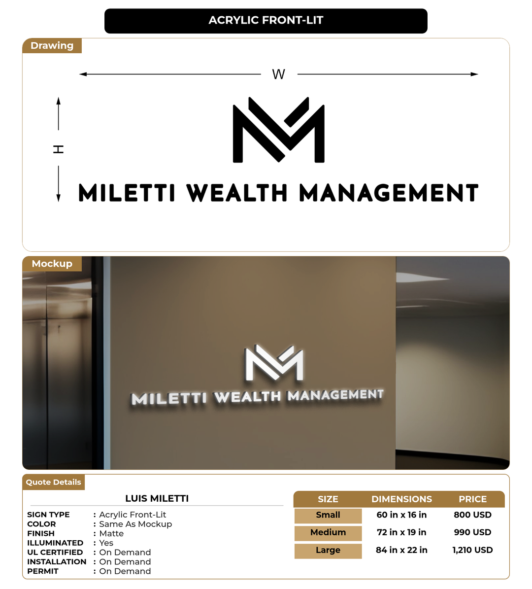 CUSTOM MOCKUP SIGN FOR Luis Miletti