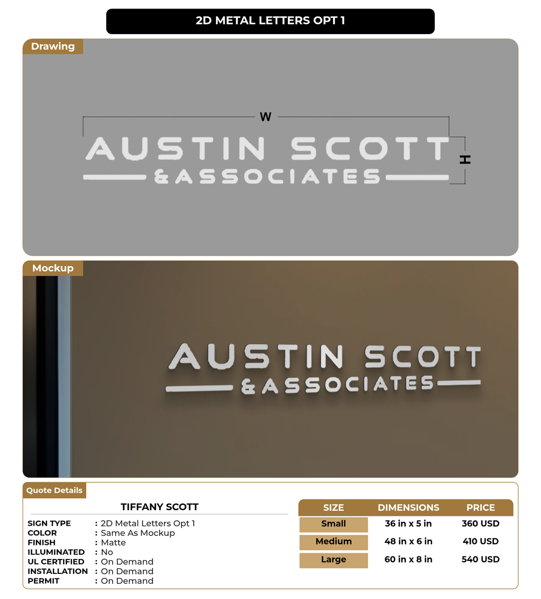 CUSTOM MOCKUP SIGN FOR Tiffany Scott