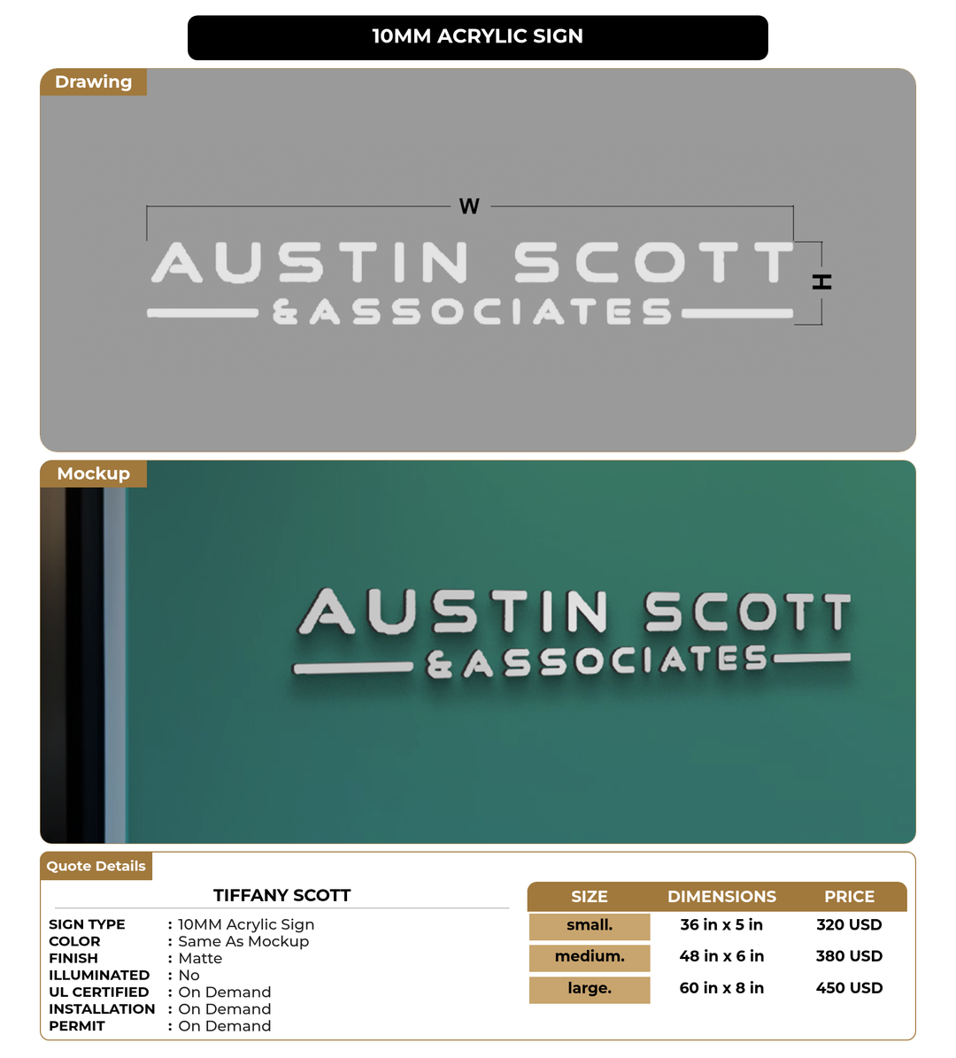 CUSTOM MOCKUP SIGN FOR Tiffany Scott