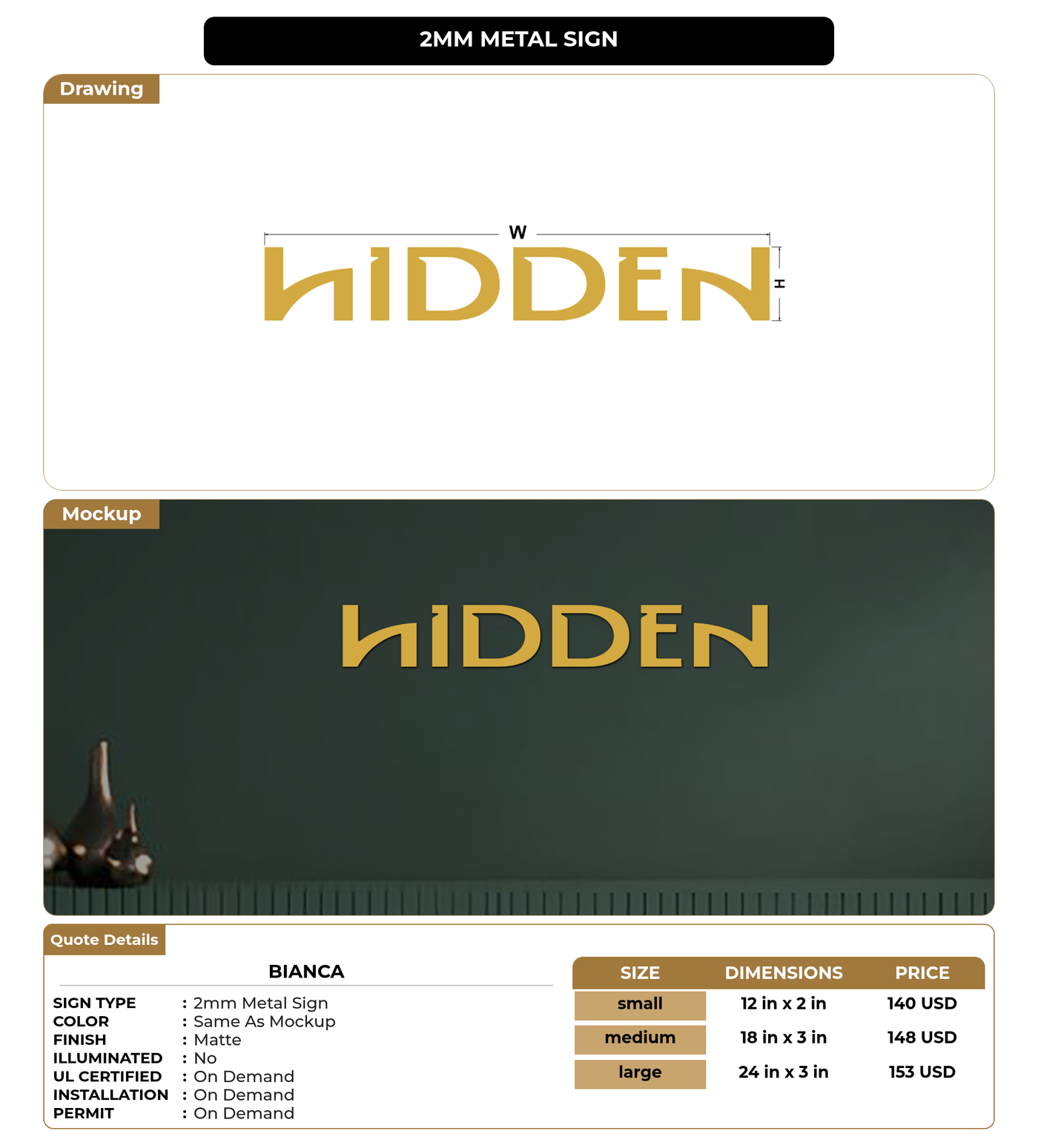 CUSTOM MOCKUP SIGN FOR Bianca
