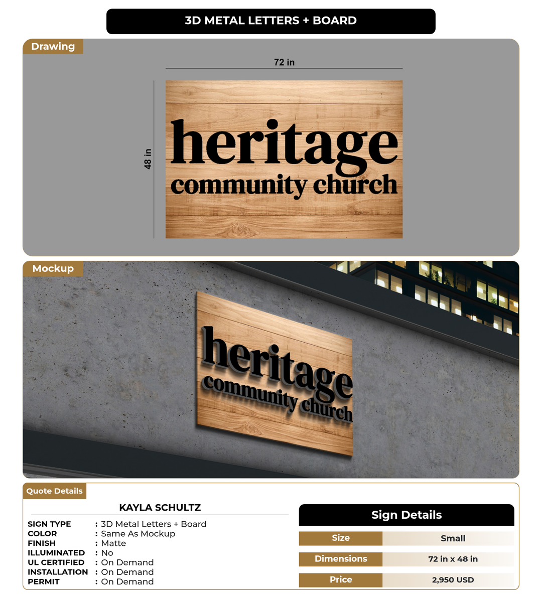 CUSTOM MOCKUP SIGN FOR Kayla Schultz