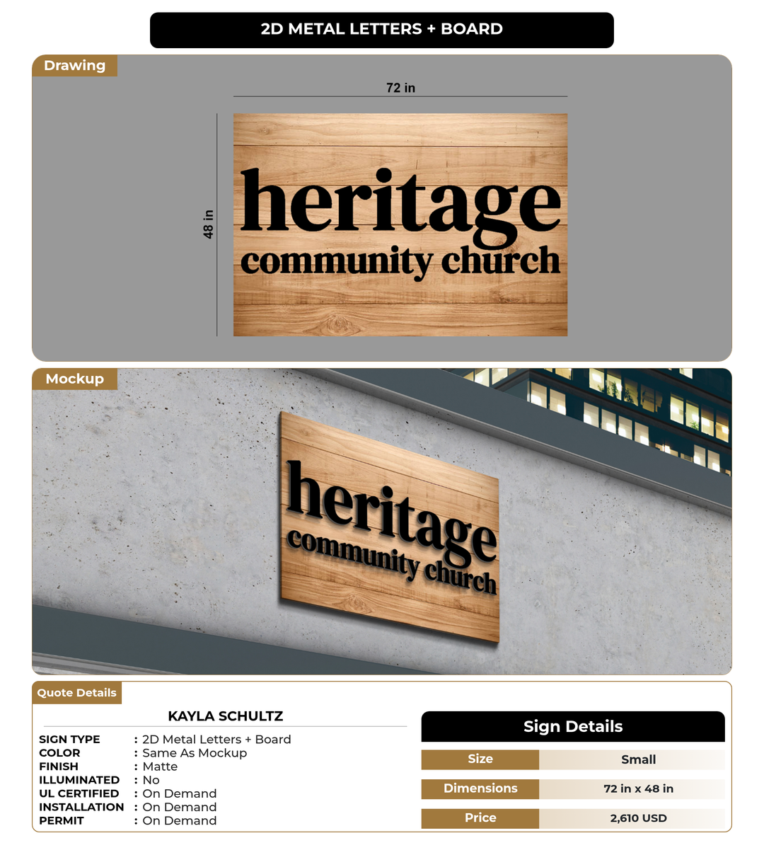 CUSTOM MOCKUP SIGN FOR Kayla Schultz
