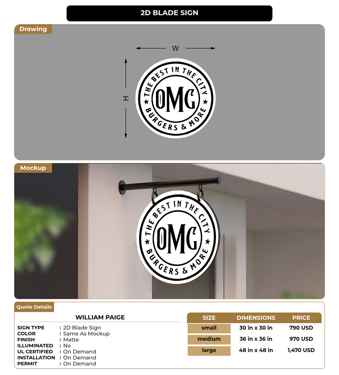 CUSTOM MOCKUP SIGN FOR William Paige