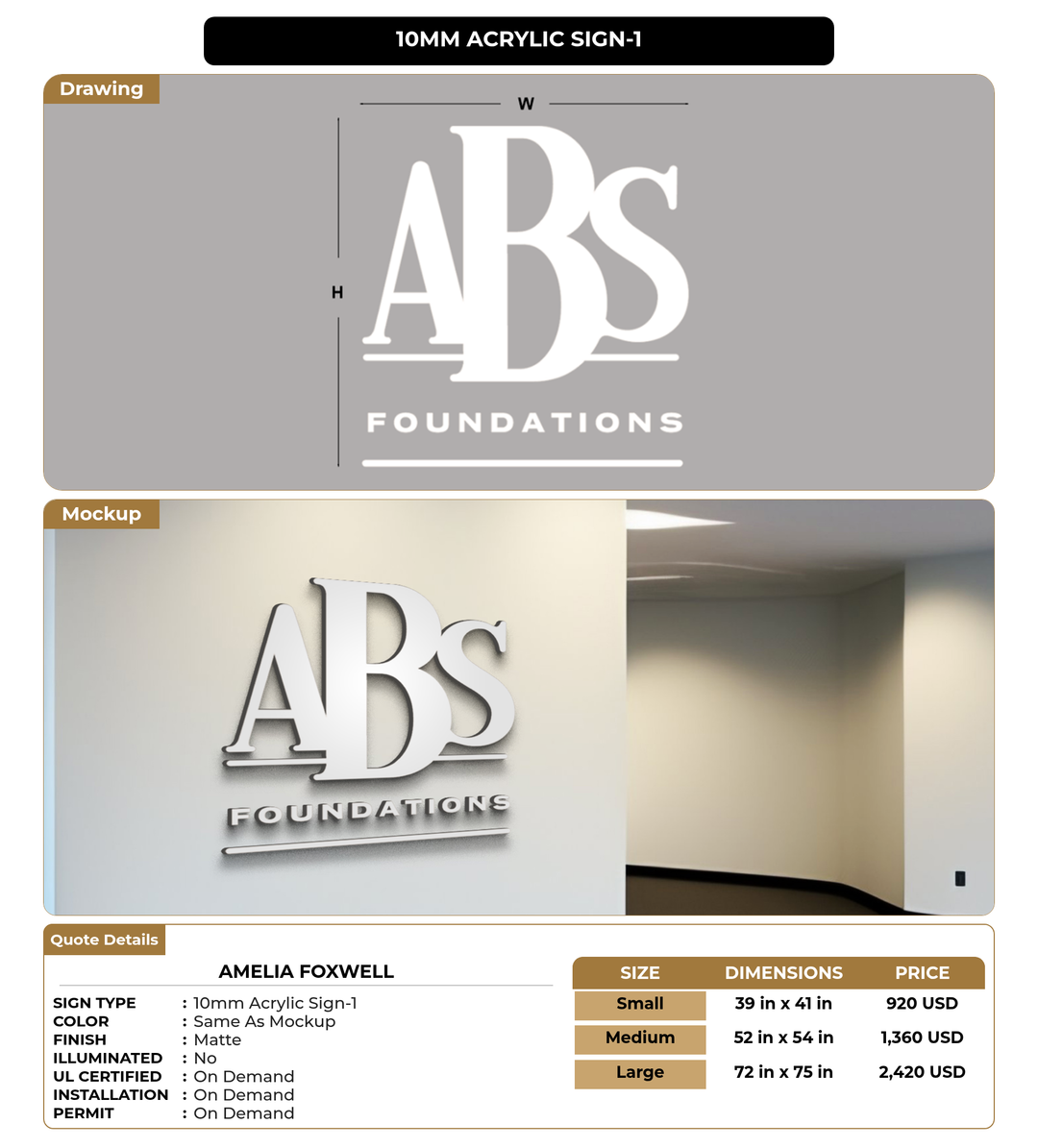 CUSTOM MOCKUP SIGN FOR Amelia foxwell