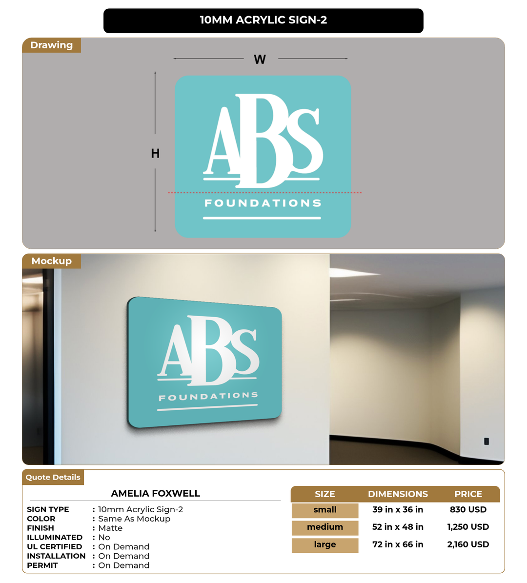 CUSTOM MOCKUP SIGN FOR Amelia foxwell