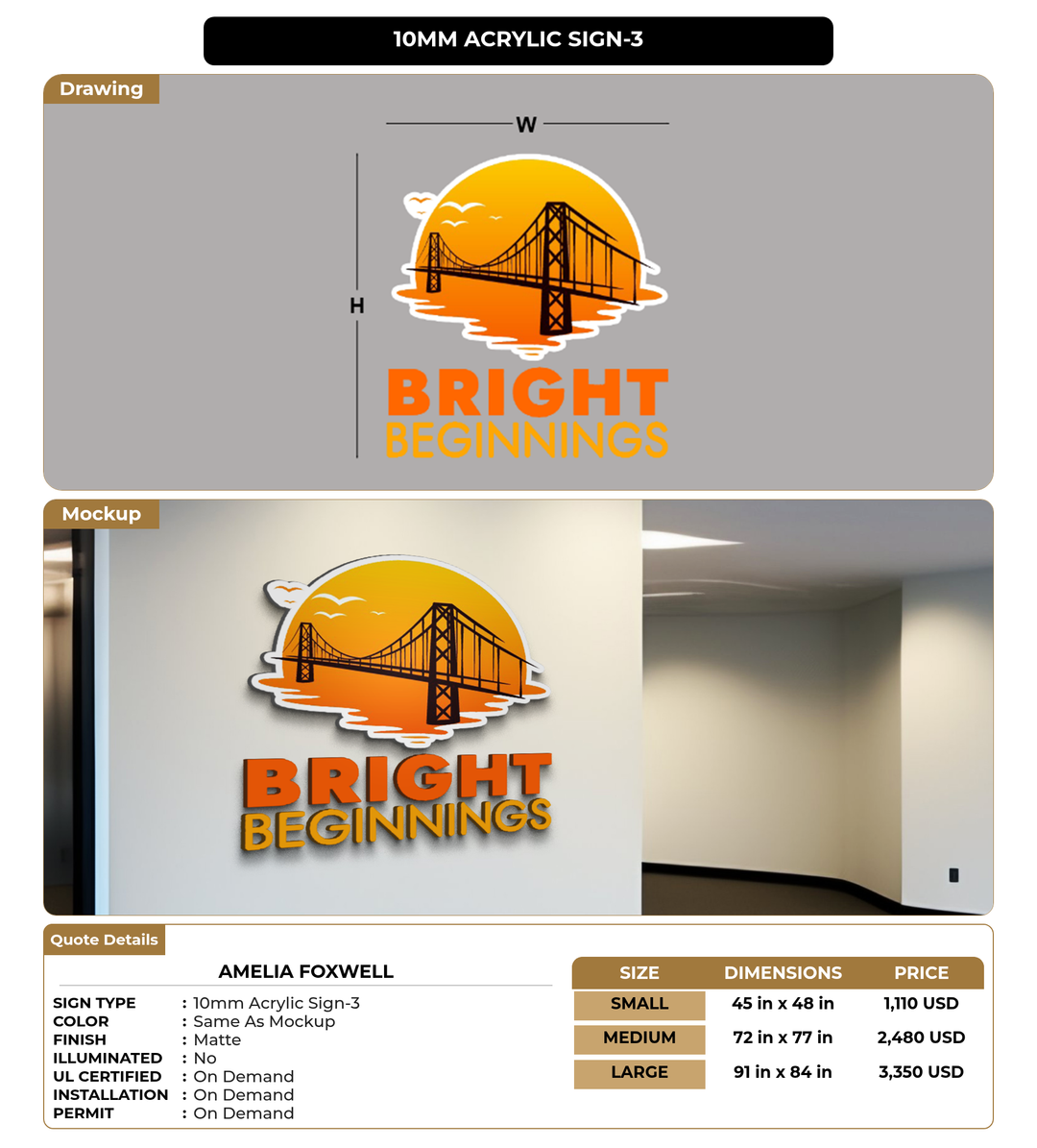 CUSTOM MOCKUP SIGN FOR Amelia foxwell