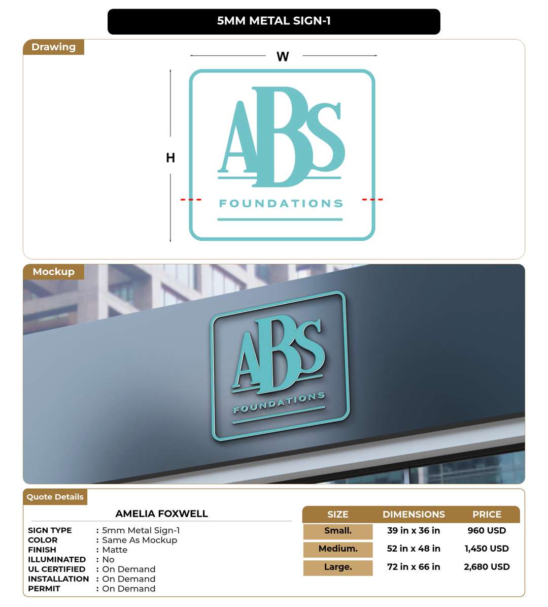 CUSTOM MOCKUP SIGN FOR Amelia foxwell