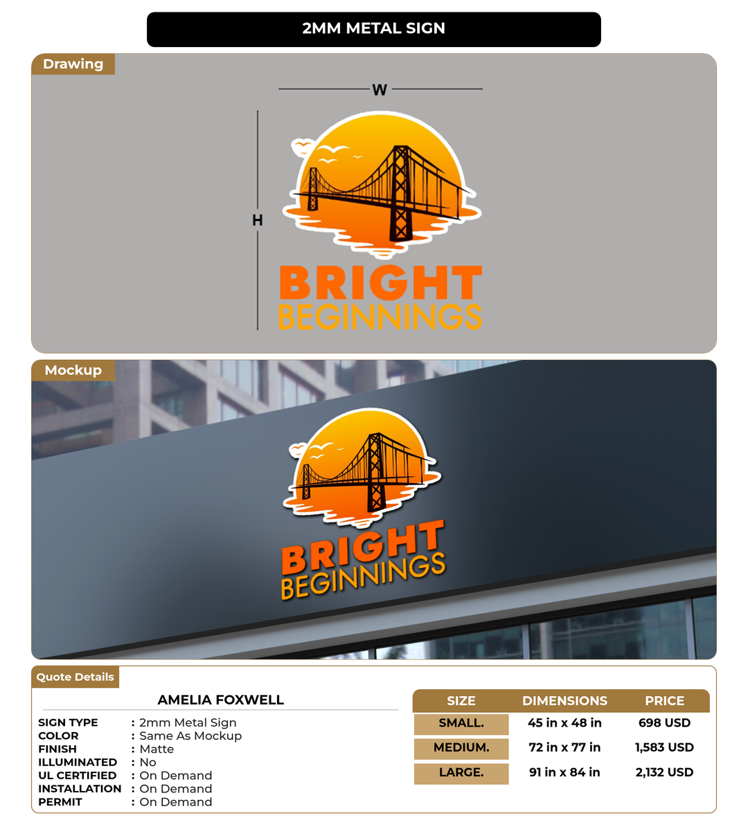 CUSTOM MOCKUP SIGN FOR Amelia foxwell