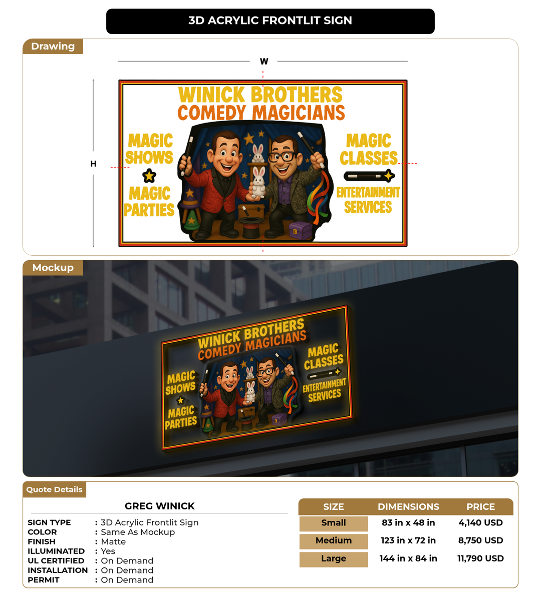 CUSTOM MOCKUP SIGN FOR Greg Winick
