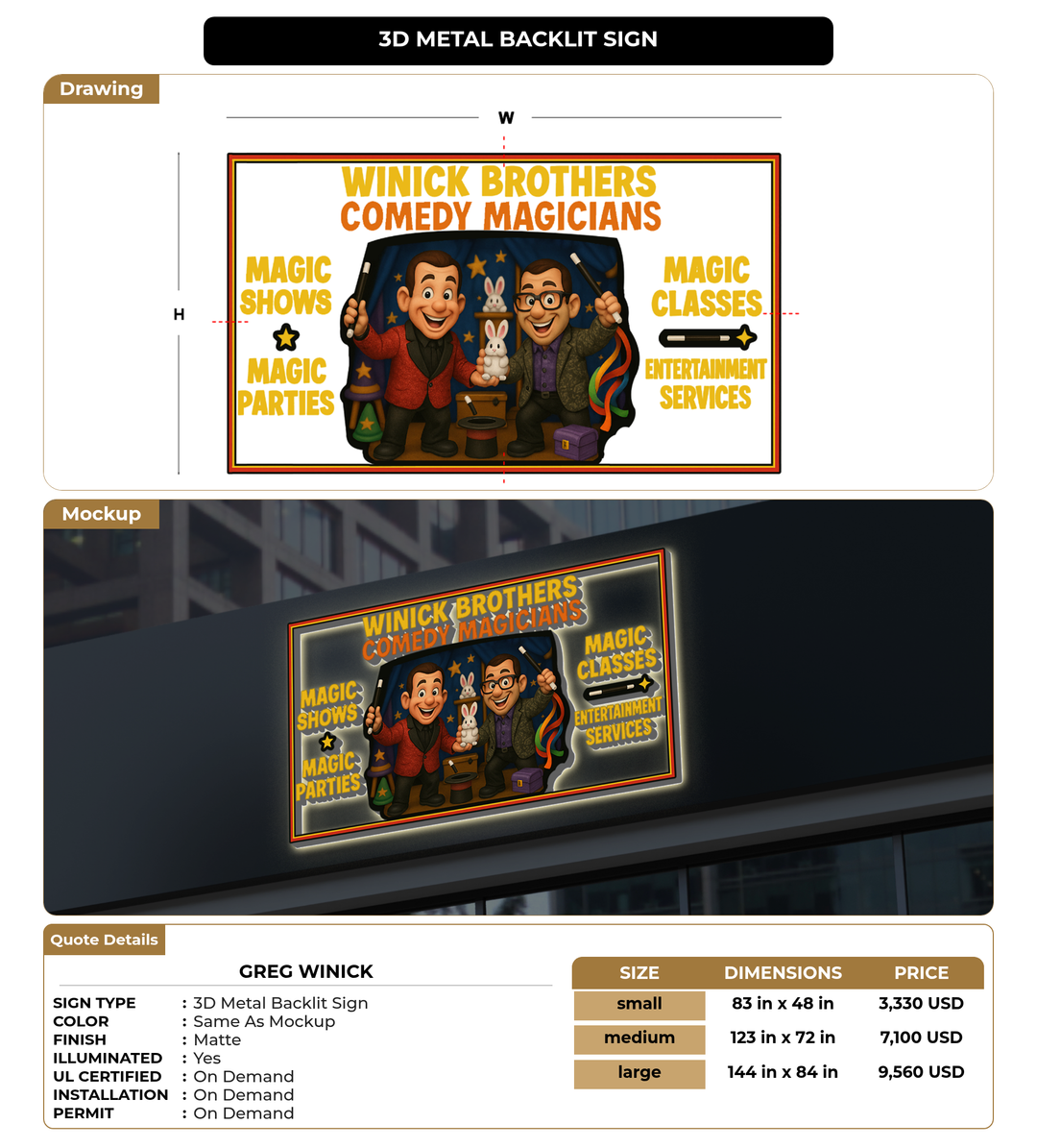 CUSTOM MOCKUP SIGN FOR Greg Winick