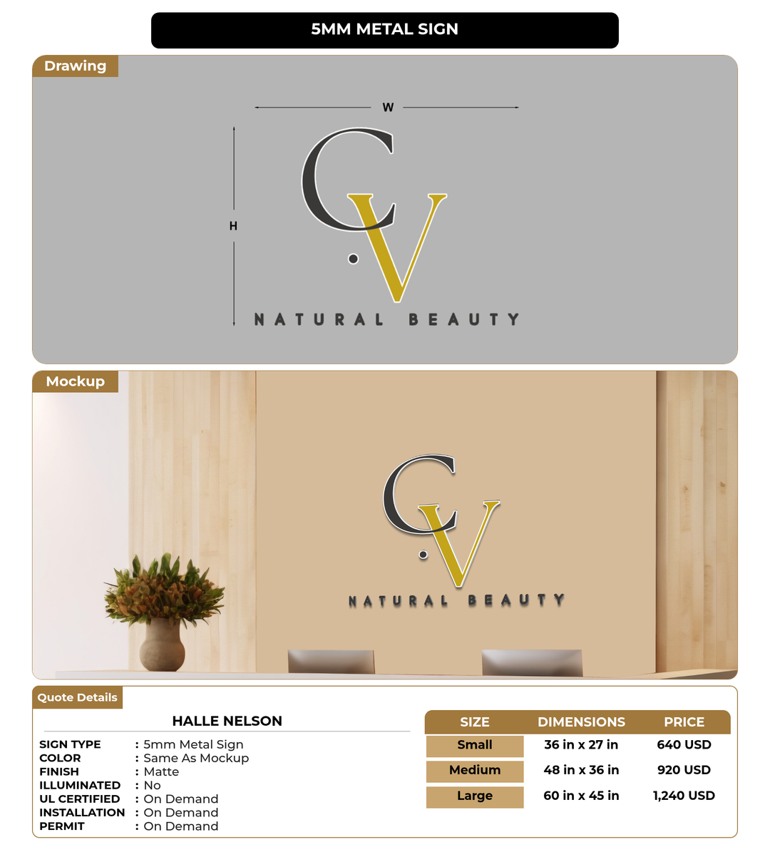 CUSTOM MOCKUP SIGN FOR halle nelson
