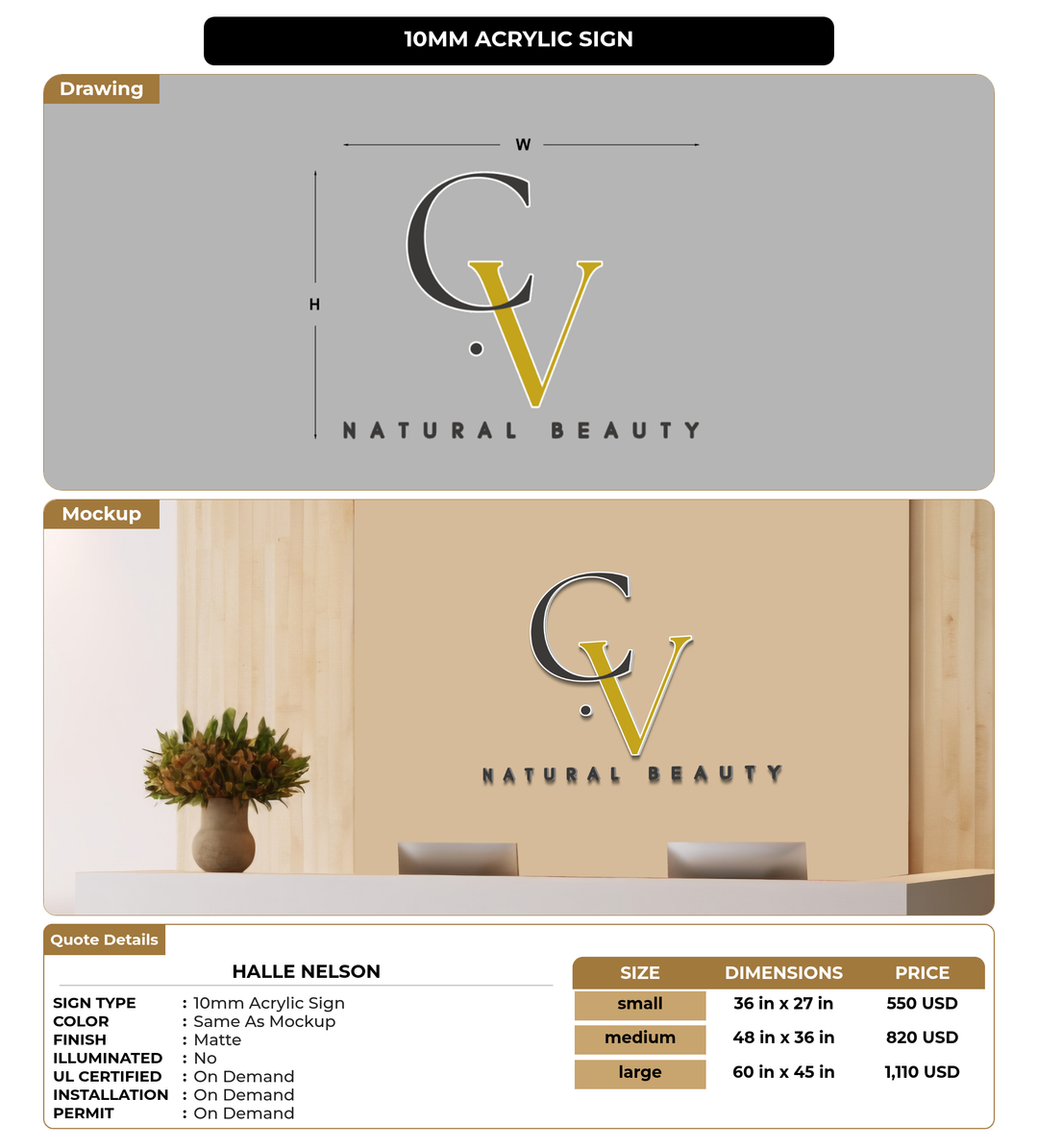 CUSTOM MOCKUP SIGN FOR halle nelson