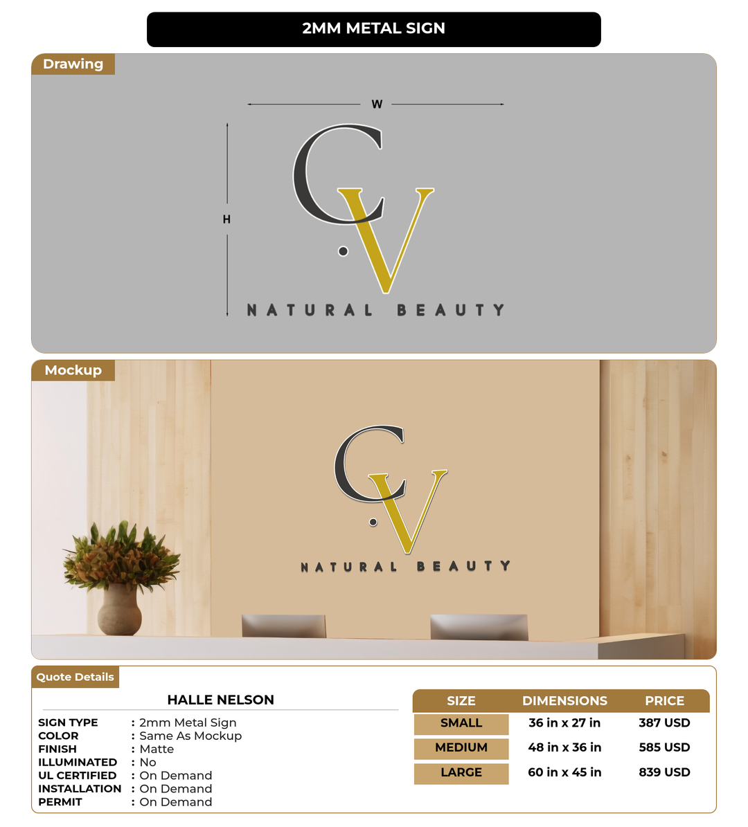 CUSTOM MOCKUP SIGN FOR halle nelson