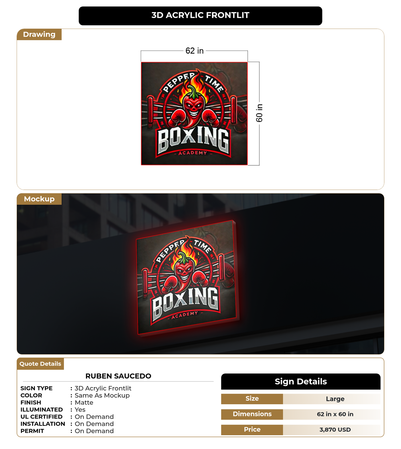 CUSTOM MOCKUP SIGN FOR Ruben Saucedo