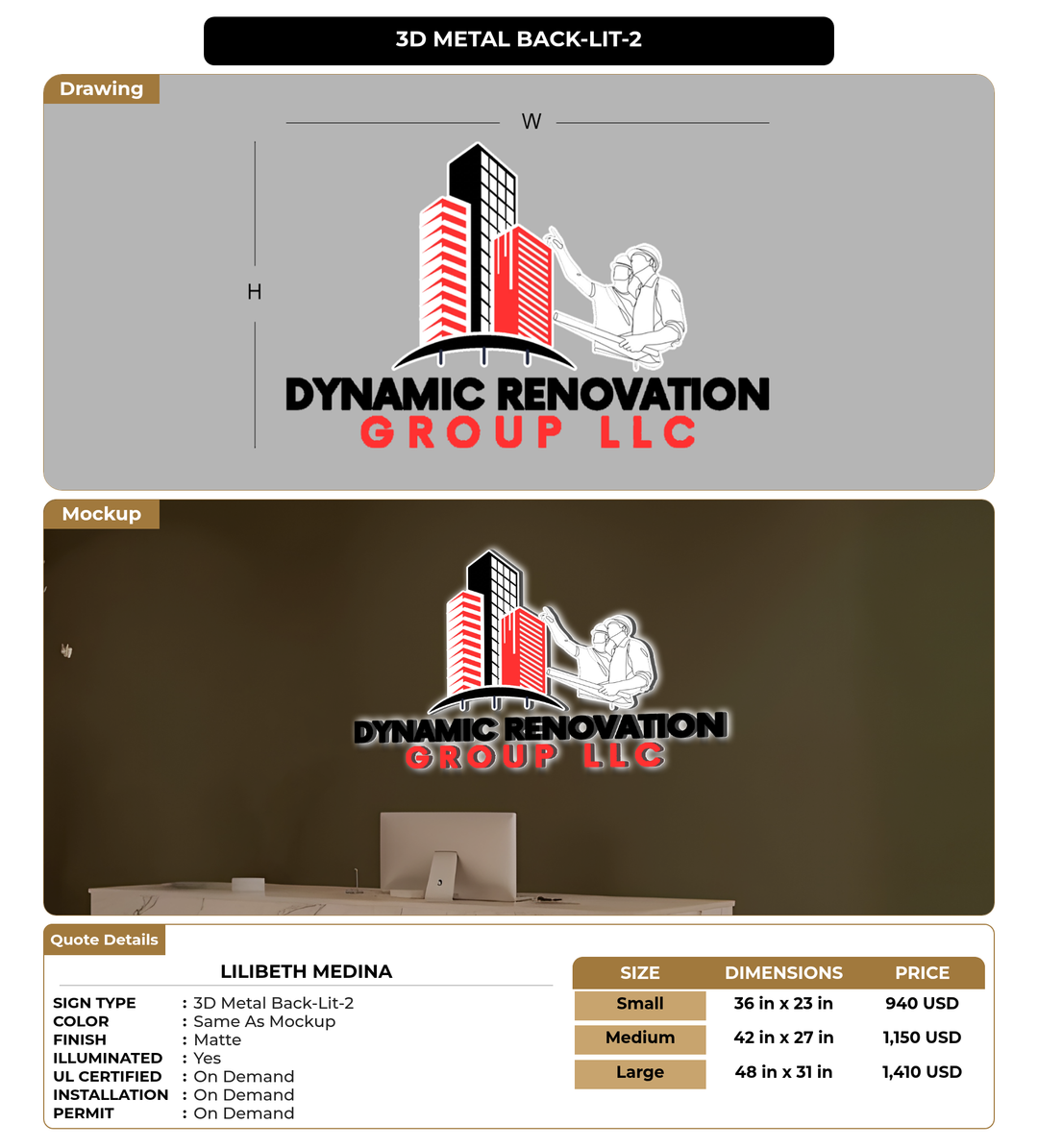 CUSTOM MOCKUP SIGN FOR Lilibeth Medina