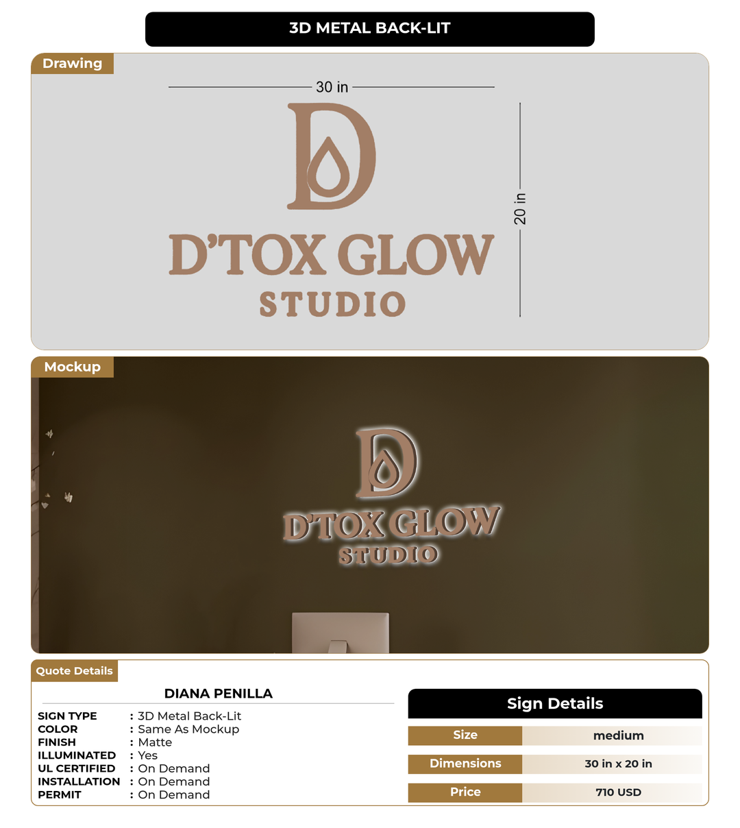 CUSTOM MOCKUP SIGN FOR Diana Penilla