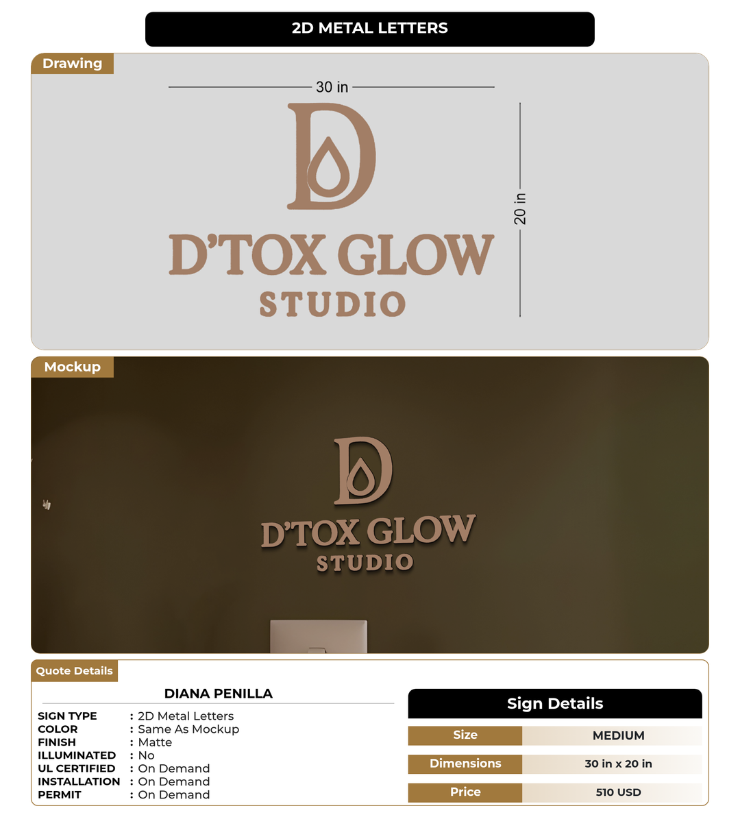 CUSTOM MOCKUP SIGN FOR Diana Penilla