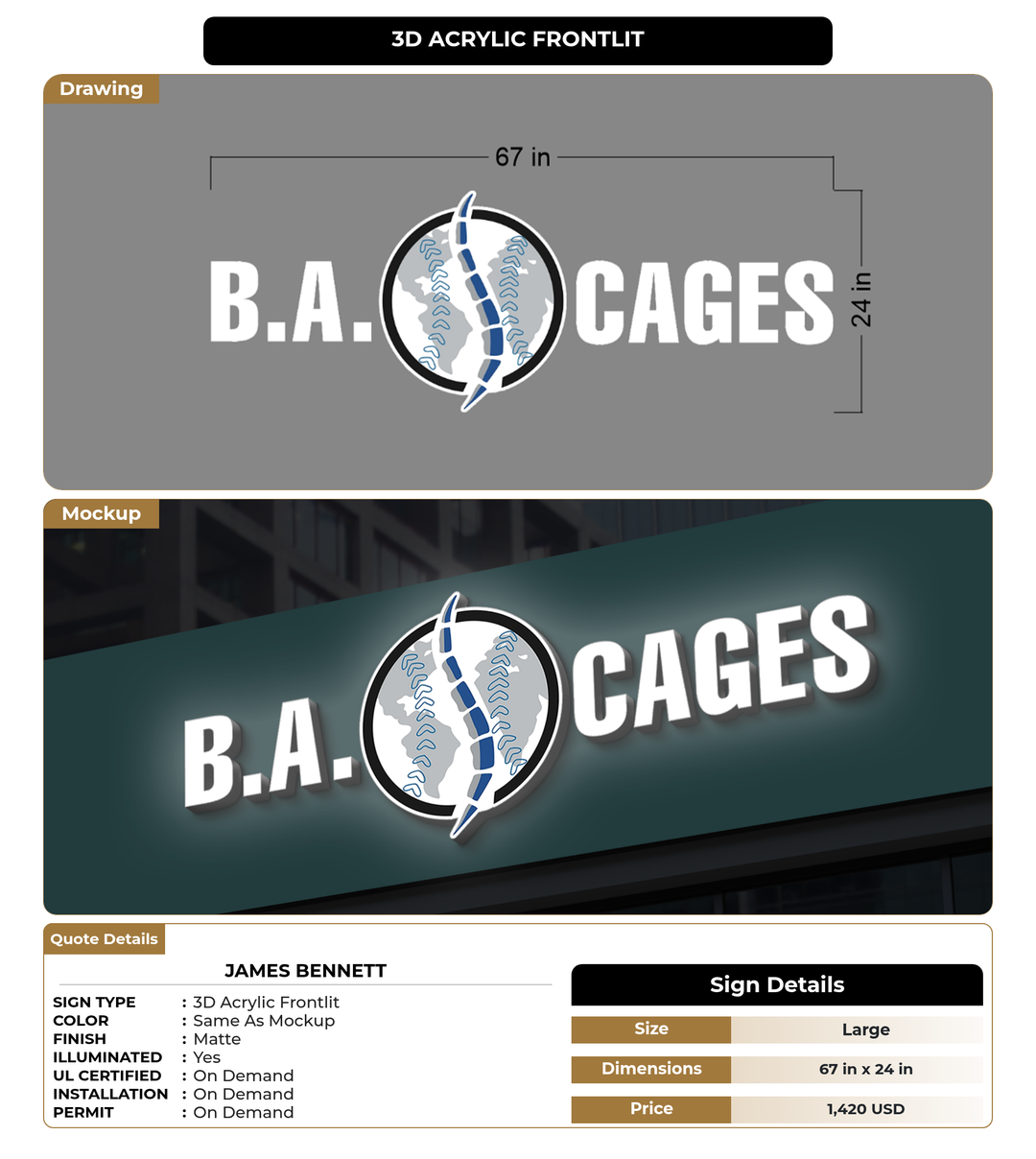 CUSTOM MOCKUP SIGN FOR James Bennett