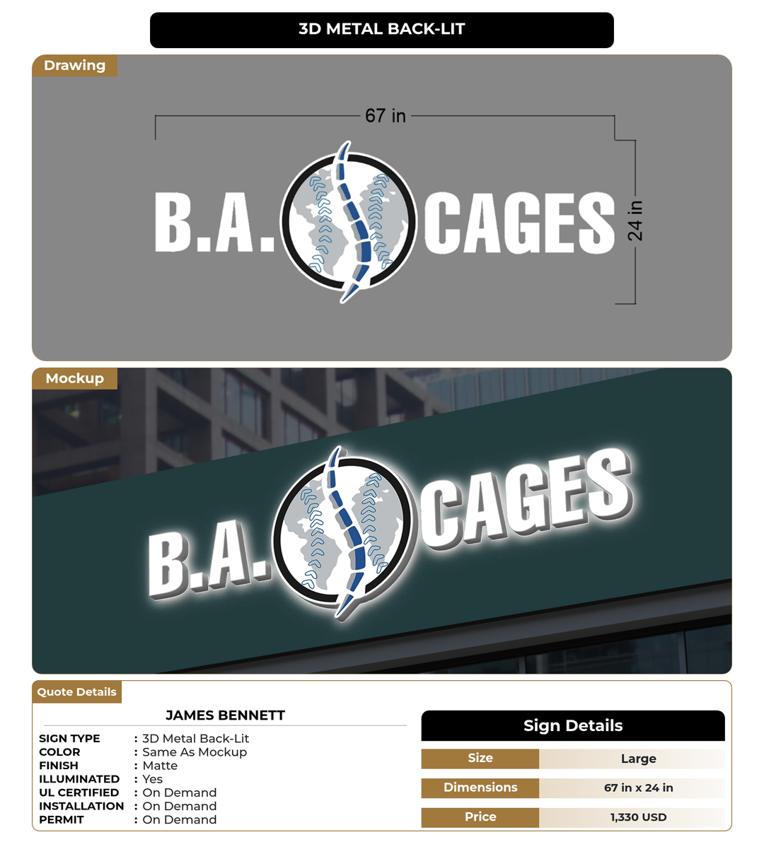 CUSTOM MOCKUP SIGN FOR James Bennett