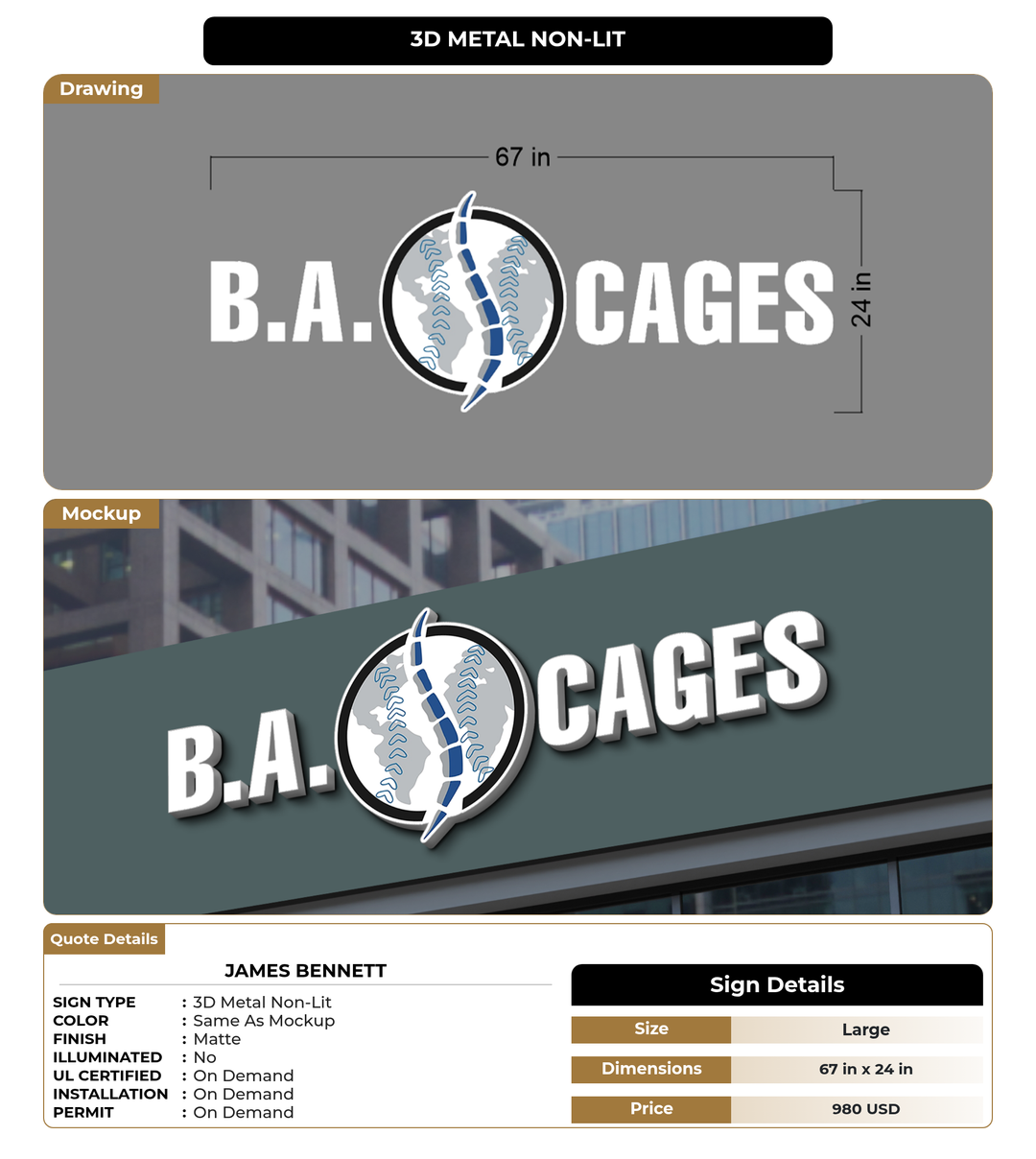 CUSTOM MOCKUP SIGN FOR James Bennett