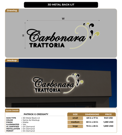 CUSTOM MOCKUP SIGN FOR Patrick G Cressaty