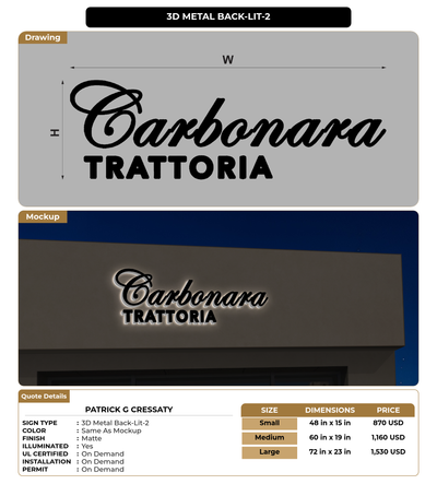 CUSTOM MOCKUP SIGN FOR Patrick G Cressaty
