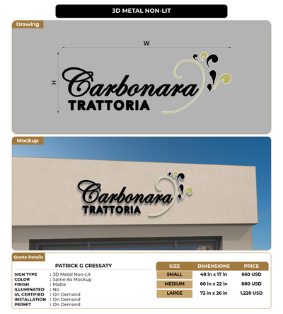 CUSTOM MOCKUP SIGN FOR Patrick G Cressaty