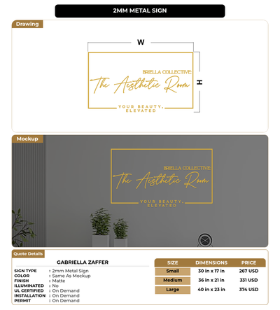 CUSTOM MOCKUP SIGN FOR Gabriella Zaffer