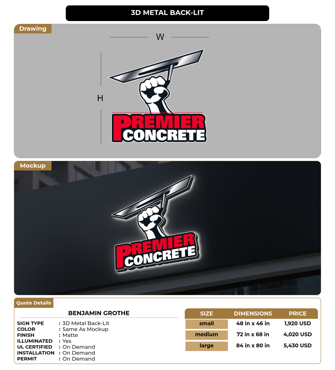 CUSTOM MOCKUP SIGN FOR Benjamin Grothe