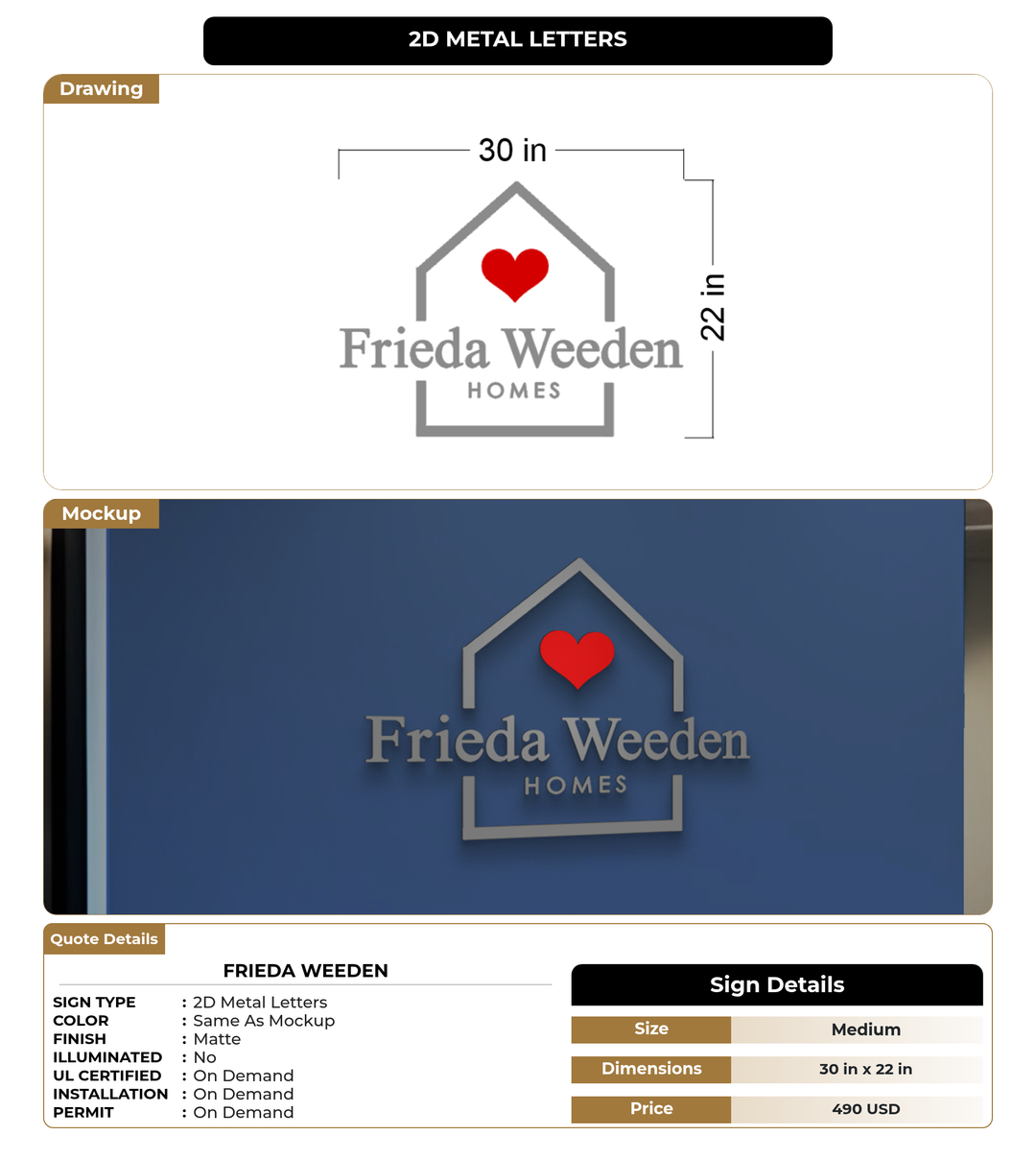 CUSTOM MOCKUP SIGN FOR Frieda Weeden